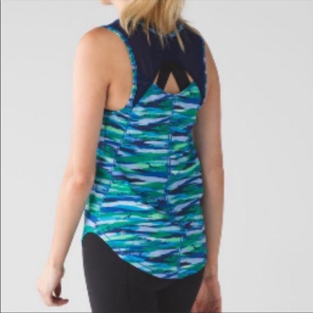 Lululemon Athletica Blue and Green Tank Top
